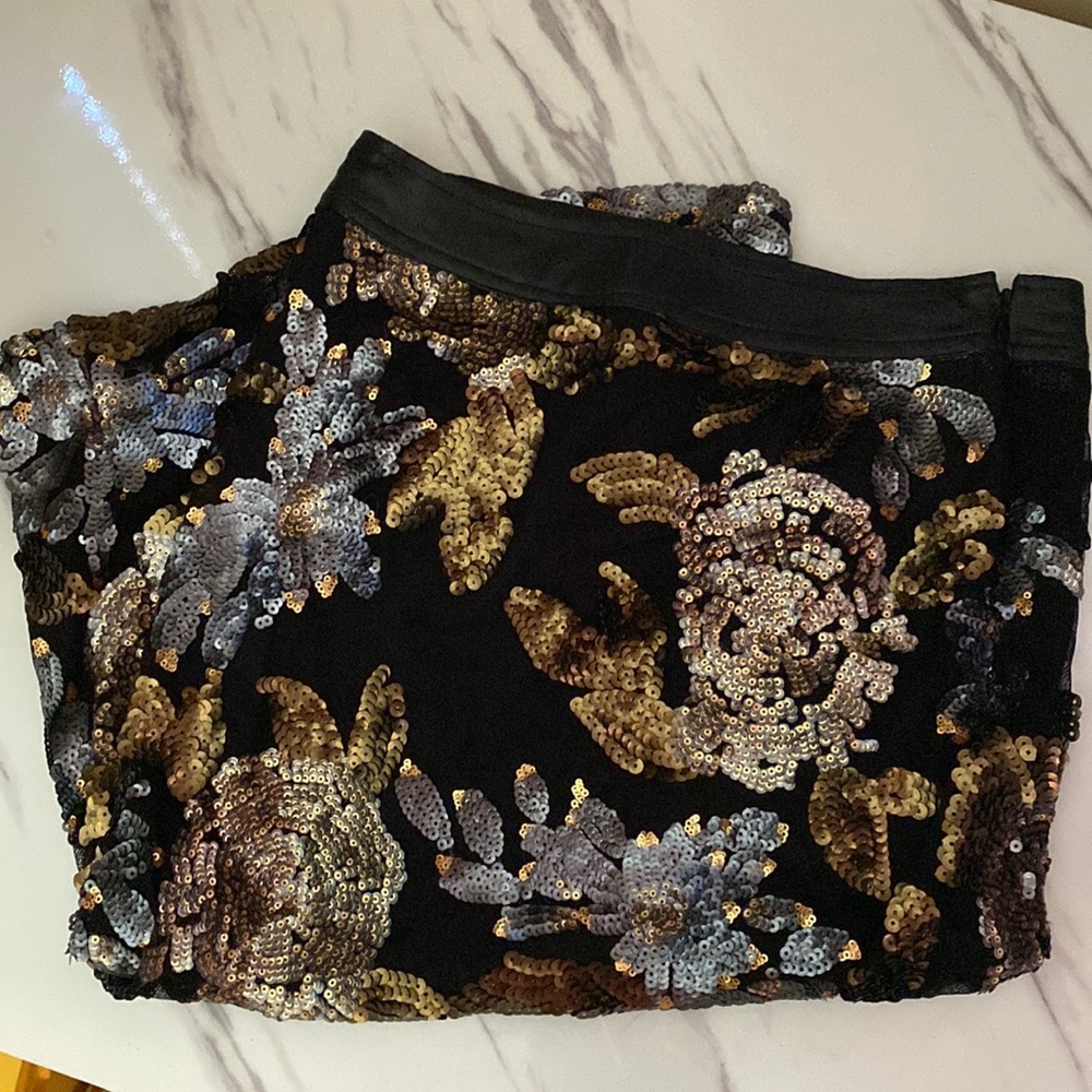 JOA Los Angeles Sequin Skirt with leather band size XS